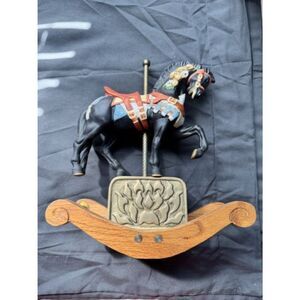 Vintage Willitts Melodies Rocking Ceramic Horse Music Box Waltz / Carousel